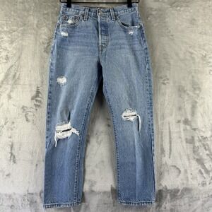 Levi's Premium 501 Jeans Women's 25 x 26 Blue Denim Medium Wash Straight